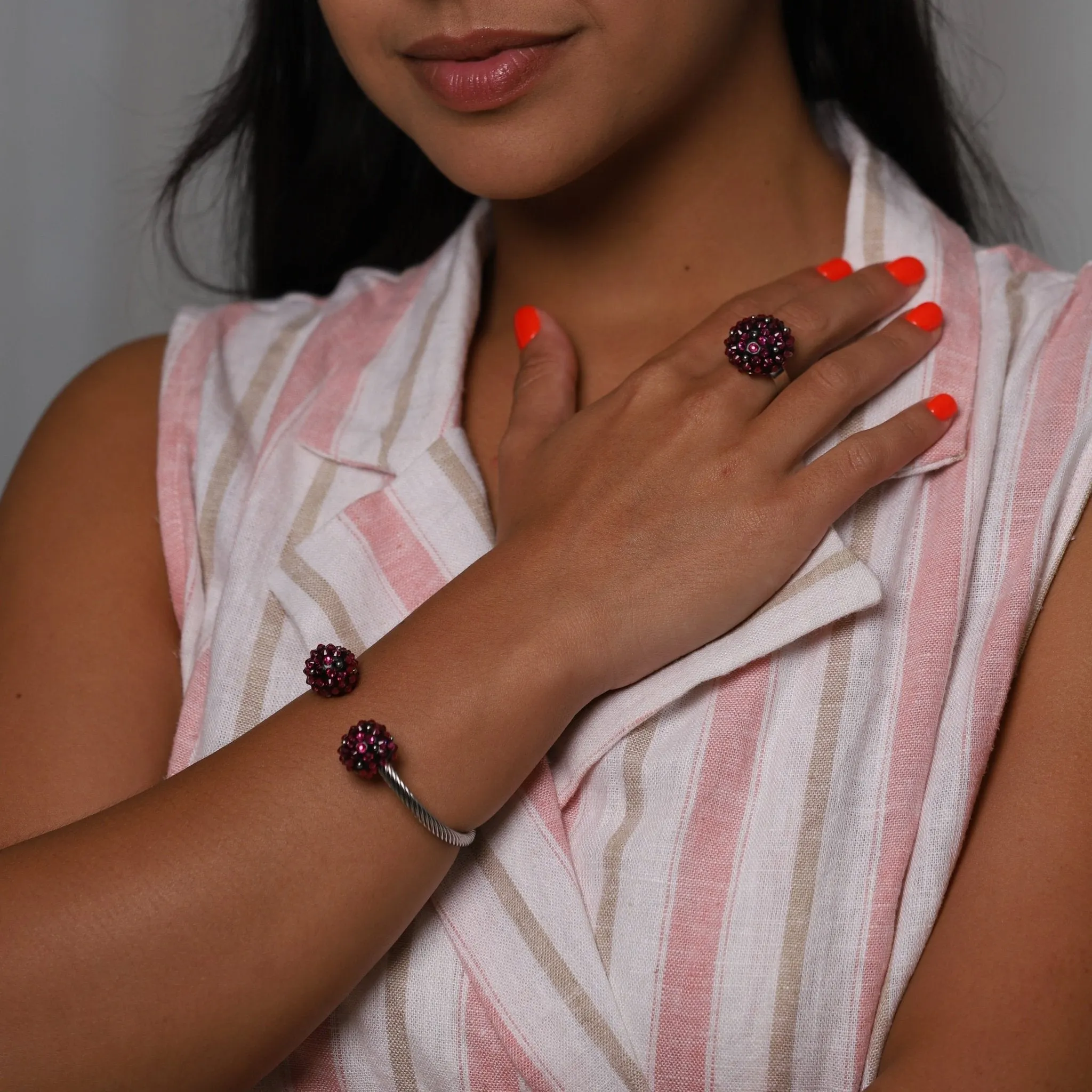 B.E. SPARKLY BALLS CUFF BRACELET