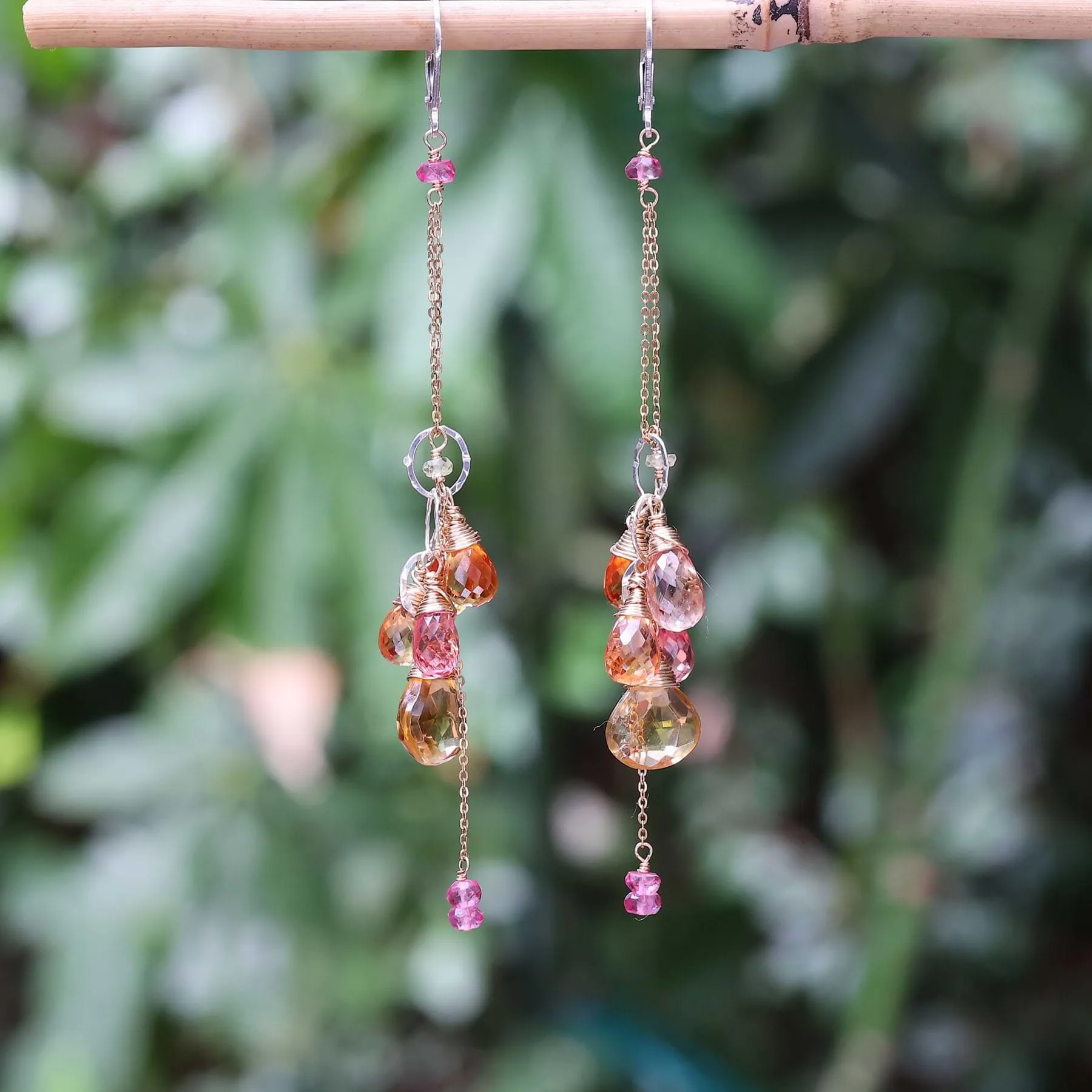 Bellini and Brunch - Padparadscha Sapphire Earrings