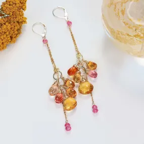 Bellini and Brunch - Padparadscha Sapphire Earrings