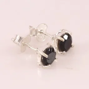 Black Onyx Stud, Sterling Silver Earring, Handmade Earring, Black Onyx Gemstone Earring Gift For Women's