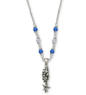 Bluebonnet Necklace Jewelry Sterling Silver Handmade Flower Necklace BB9-SNK