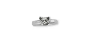 British Shorthair Ring Jewelry Sterling Silver Handmade Cat Ring BRS7-R