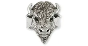 Buffalo Ring Jewelry Sterling Silver Handmade Bison Ring BUF5-R