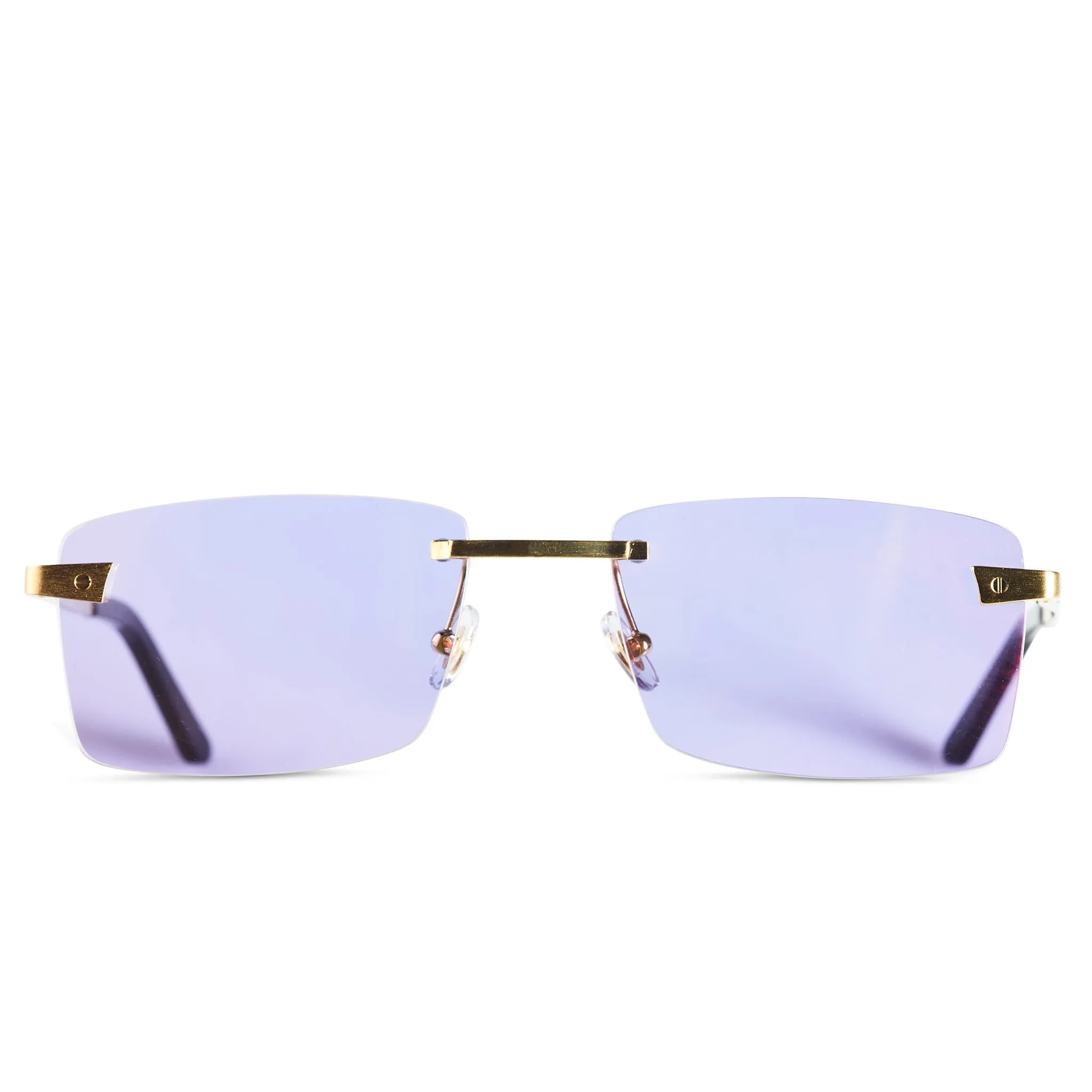 Cartier Eyewear Custom CT0167O-001 Santos De Cartier Rimless Sunglasses