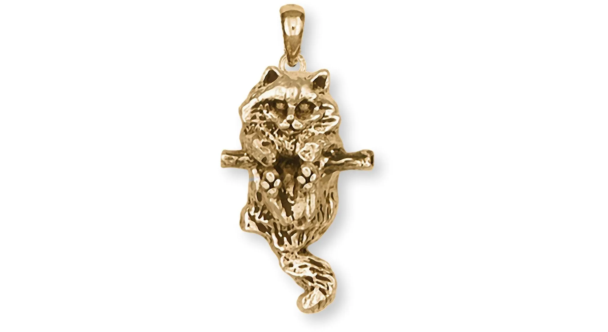 Cat Jewelry 14k Gold Vermeil Handmade Cat Pendant  CT50-VM