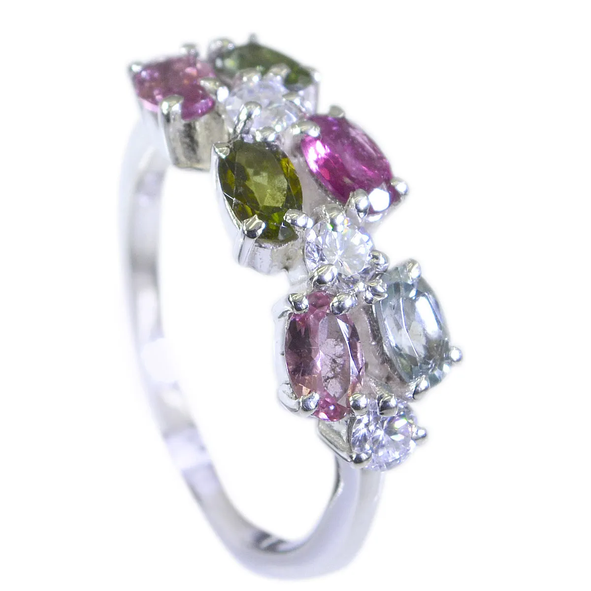 Chocolate-Box Gemstone Tourmaline 925 Sterling Silver Ring Nature