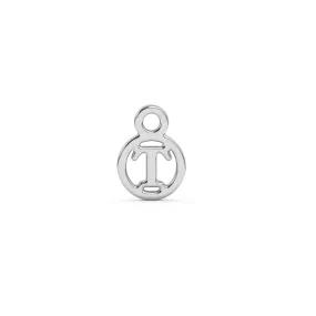 Circle Initial Charm - T | Sterling Silver