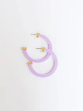 Classic Acrylic Large Hoops in Lilac