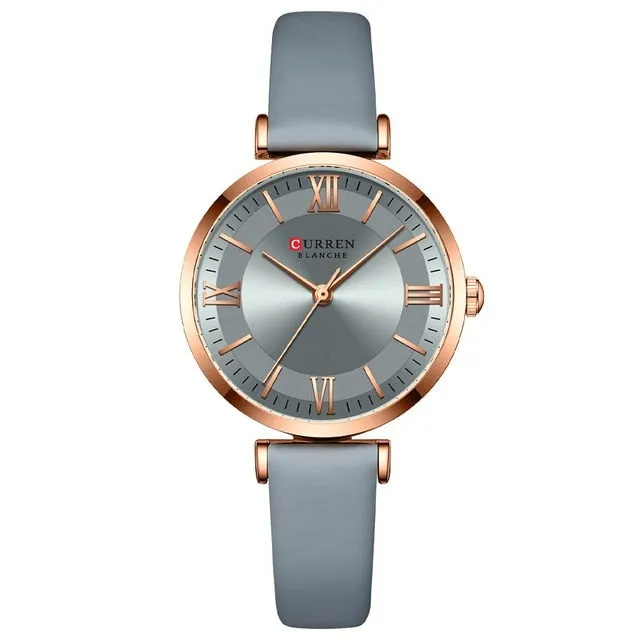 Classic Clock Leather Watch