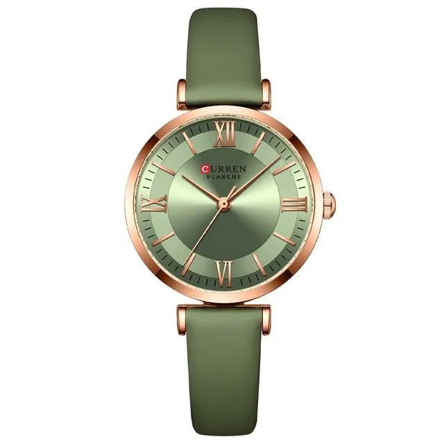 Classic Clock Leather Watch