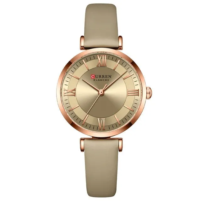 Classic Clock Leather Watch