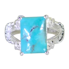 Comely Stone Turquoise 925 Sterling Silver Ring Personalized Jewelry