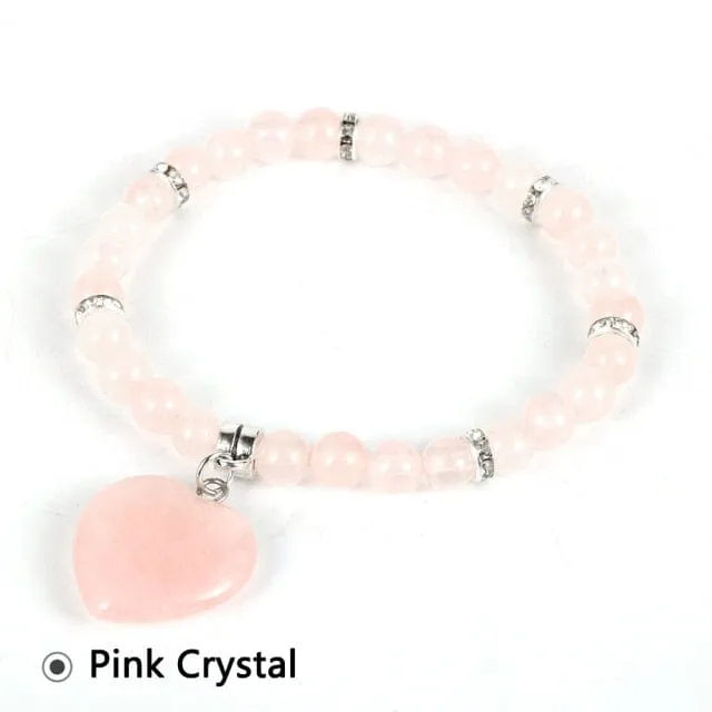 Crystal Love Heart Charm Bracelet