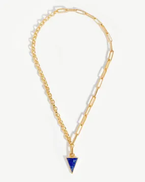 Deconstructed Axiom Triangle Chain Necklace | 18ct Gold Plated/Lapis