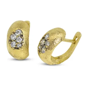 Dew Pond Diamond Hoop Earrings in 18k gold