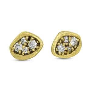 Dew Pond Diamond Stud Earrings in 18k Gold