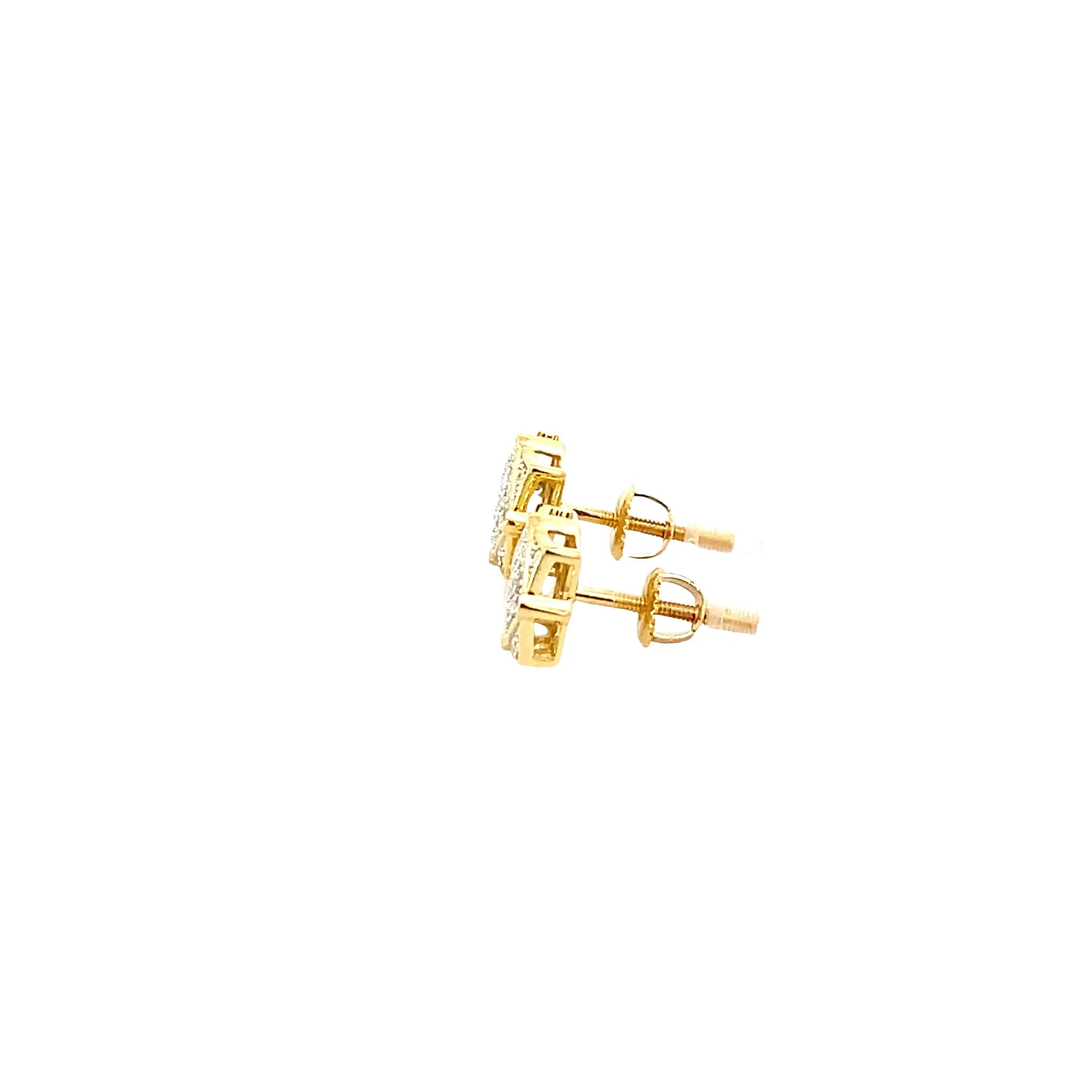 Diamond 0.18Ctw Double Square Earrings