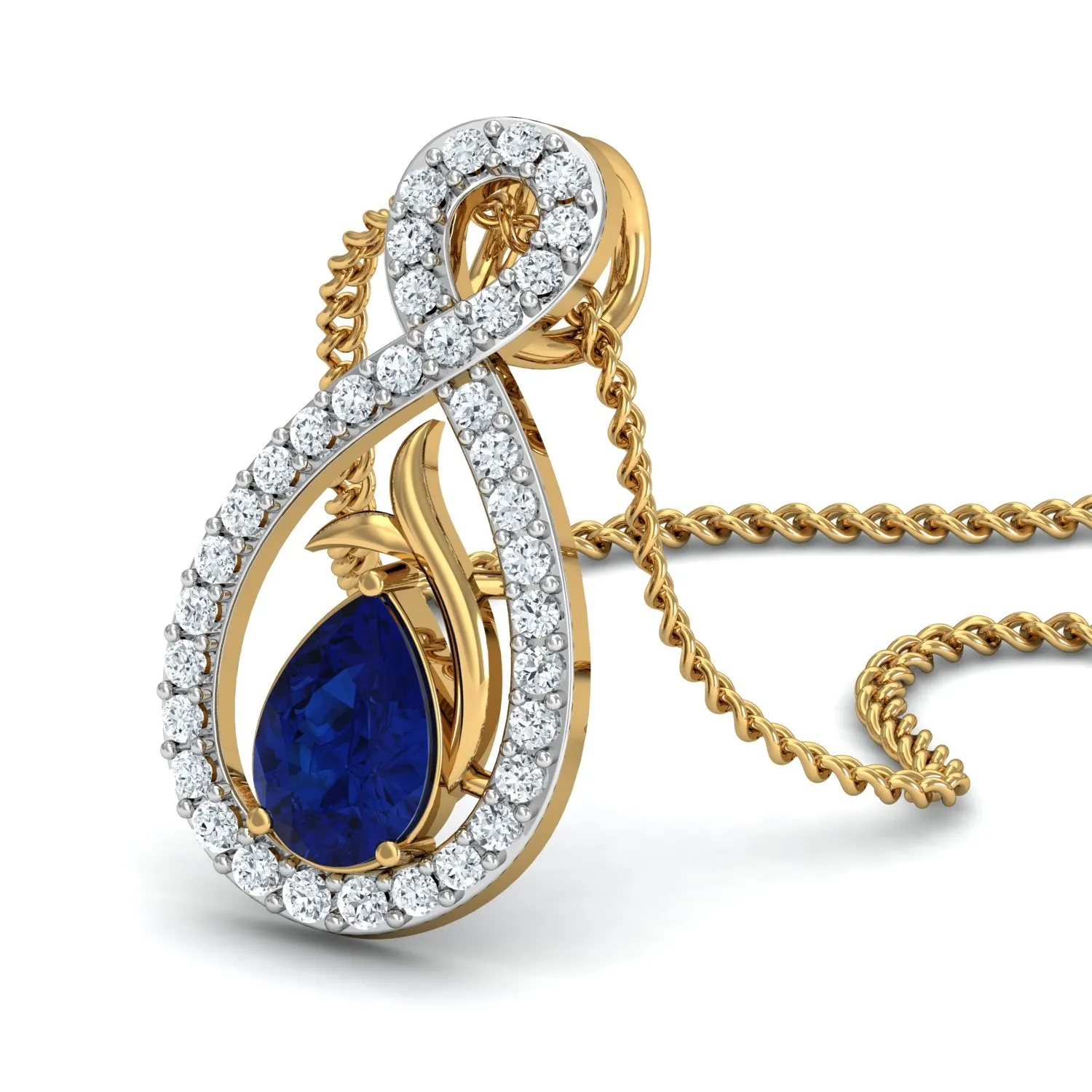 Diva Sapphire Pendant (Gold Plated 925 Sterling Silver)