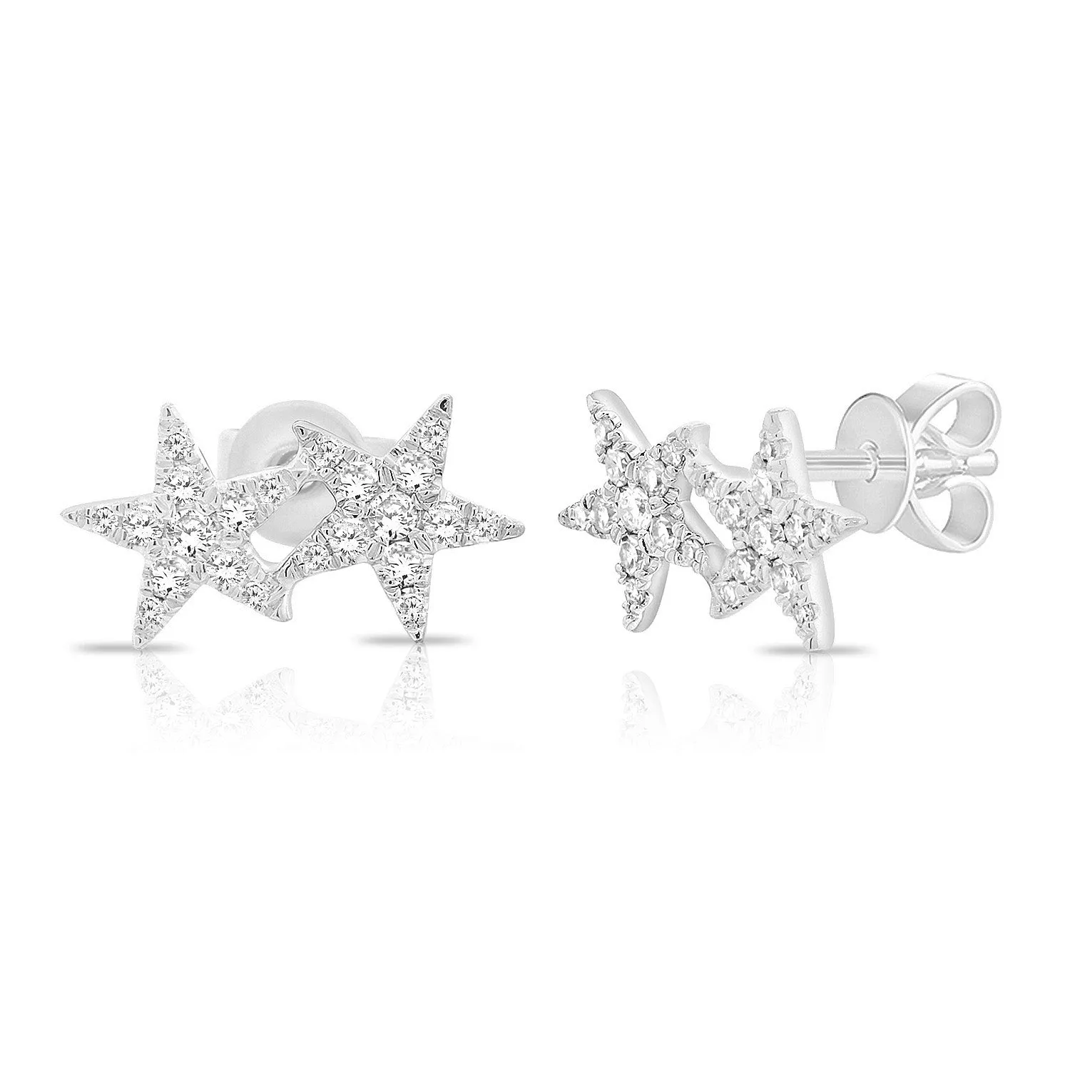 Double Diamond Star Studs