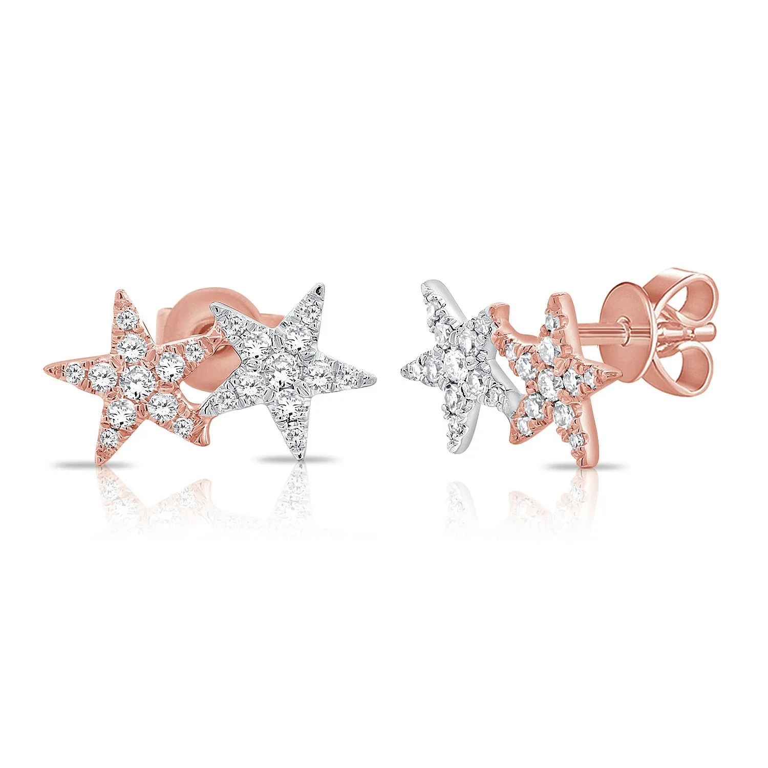 Double Diamond Star Studs