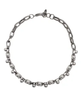 Double Row Choker w/Spheres, Ruthenium