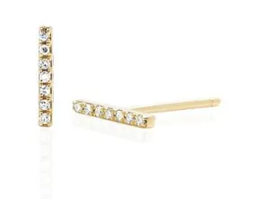 EF Collection single mini bar stud Earrings