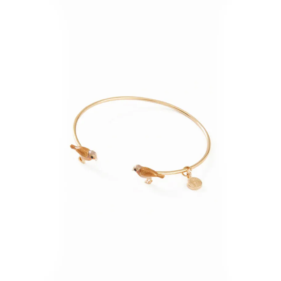 Enamel Robin Bangle Bracelet