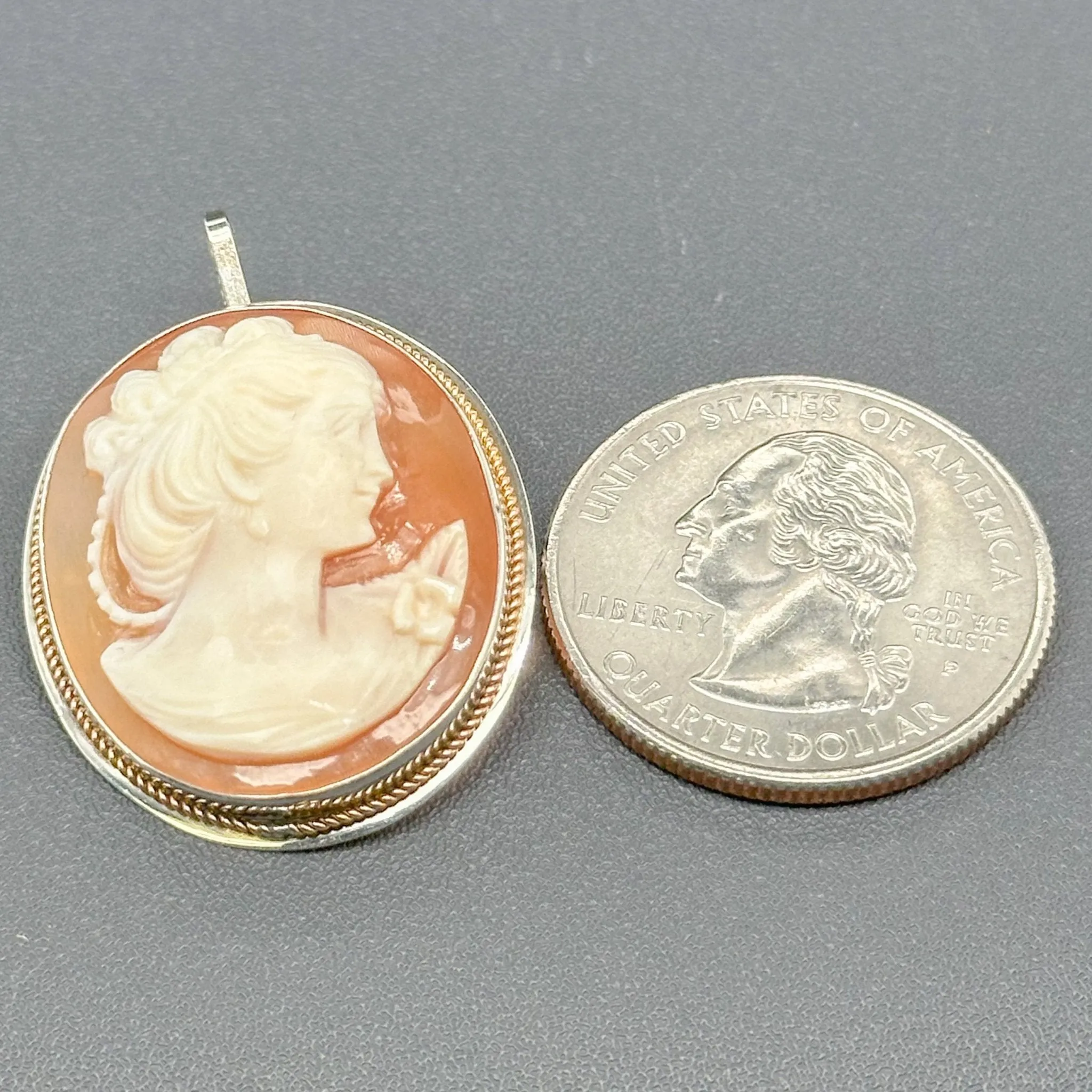 Estate SS Cameo Pendant/Pin