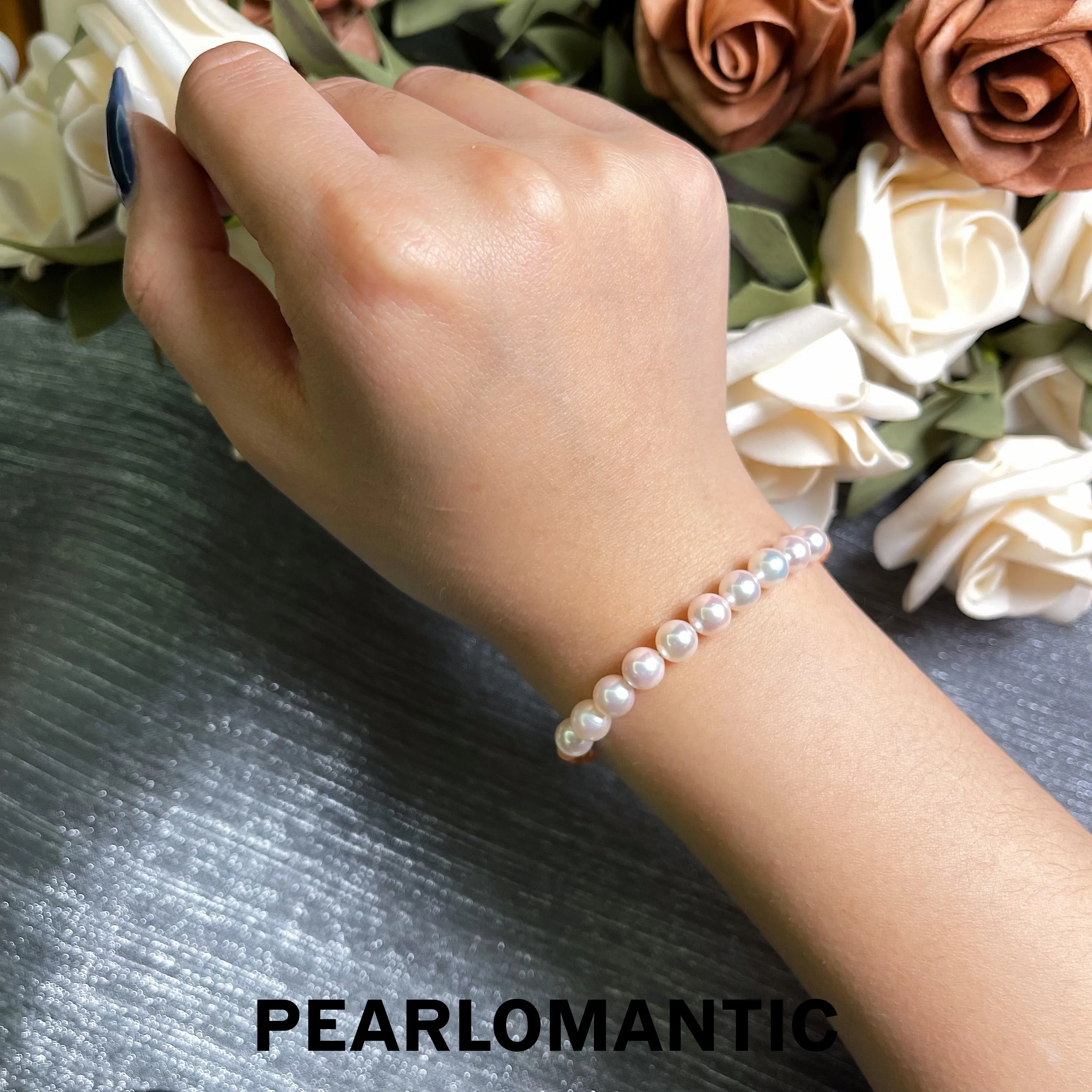 [Fine Jewelry] Akoya 6mm Pearl & 3mm Pink Coral & 18k Gold Bracelets