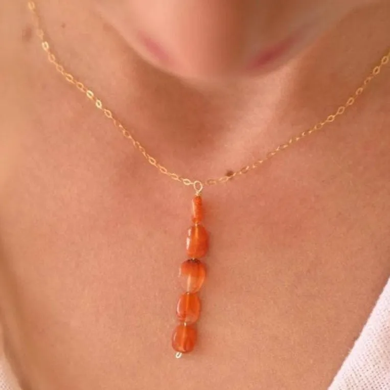 Fire From Her Heart Carnelian Necklace