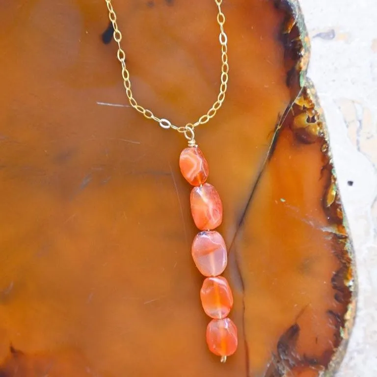 Fire From Her Heart Carnelian Necklace