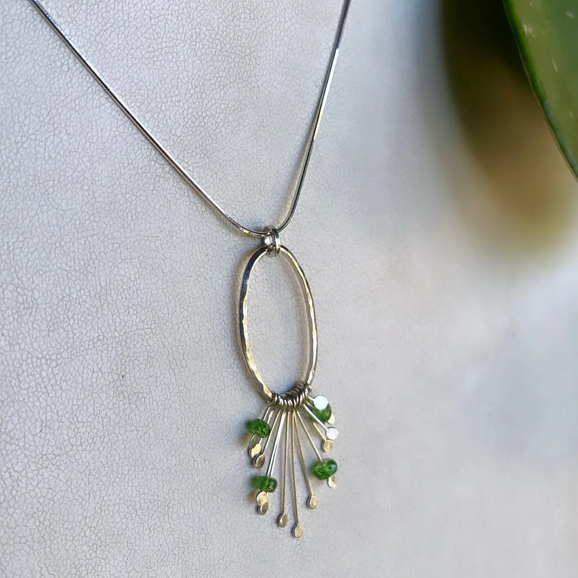 Fireworks chrome diopside necklace