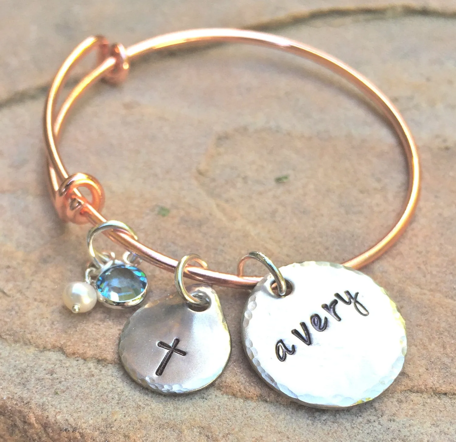 First Communion Gifts, Toddler Bangle, Personalized Toddler Bangle, Baptism Gifts For Kids, Baptism Bangle Bracelet, Hand Stamped Bangle