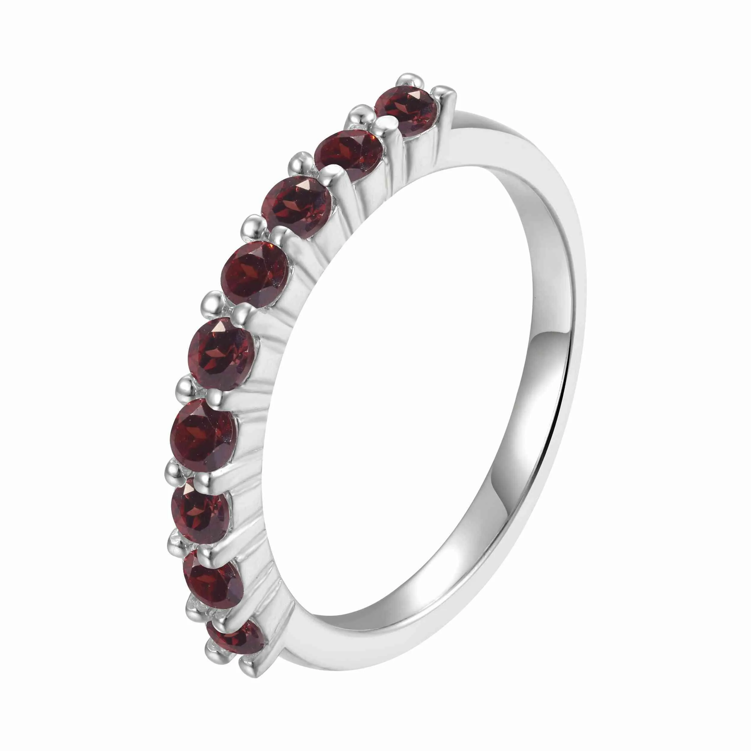 Garnet Half Eternity Ring