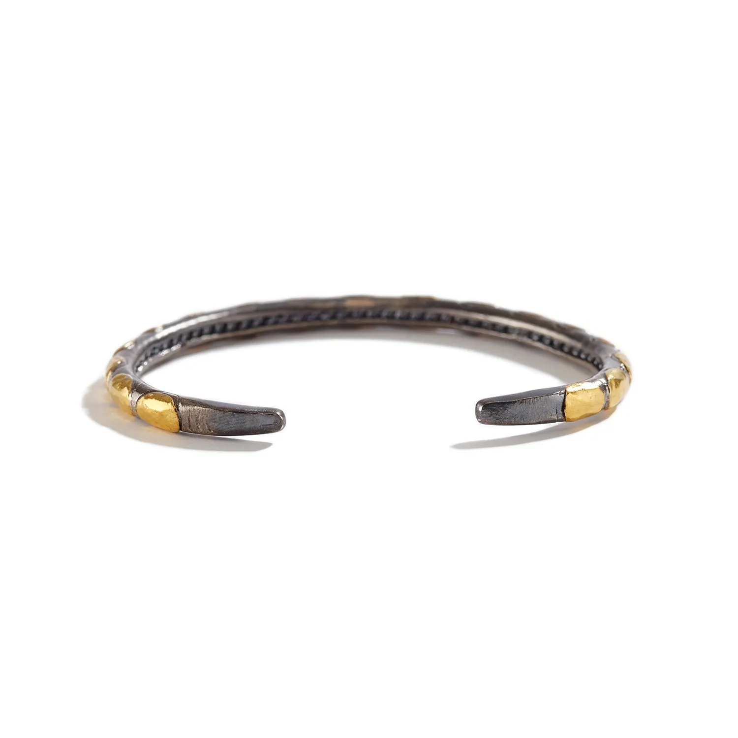 Gold and Oxidized Silver Bracelet