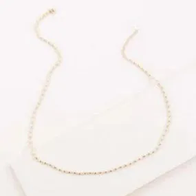 Gold Beaded Chain Necklace