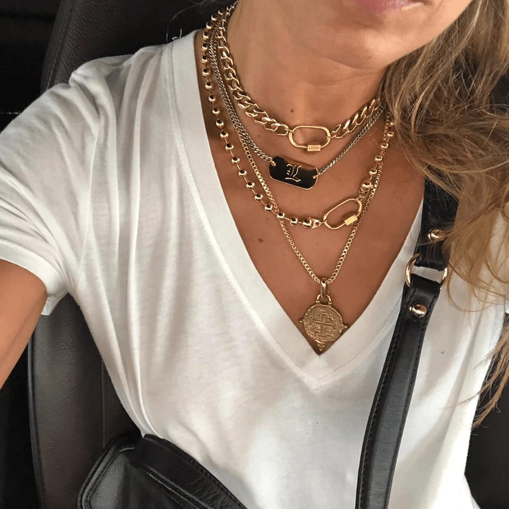 Goldplated Chain Choker With Lock