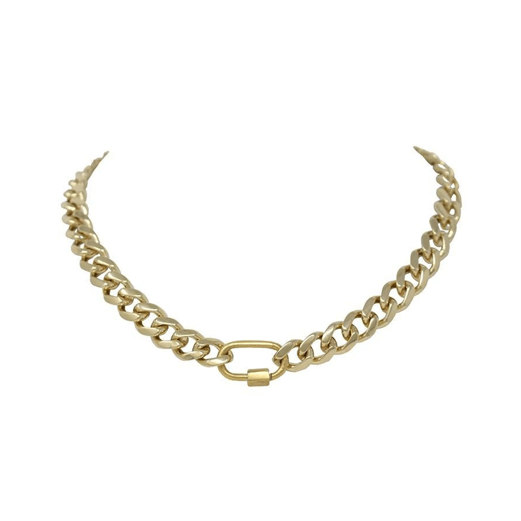 Goldplated Chain Choker With Lock