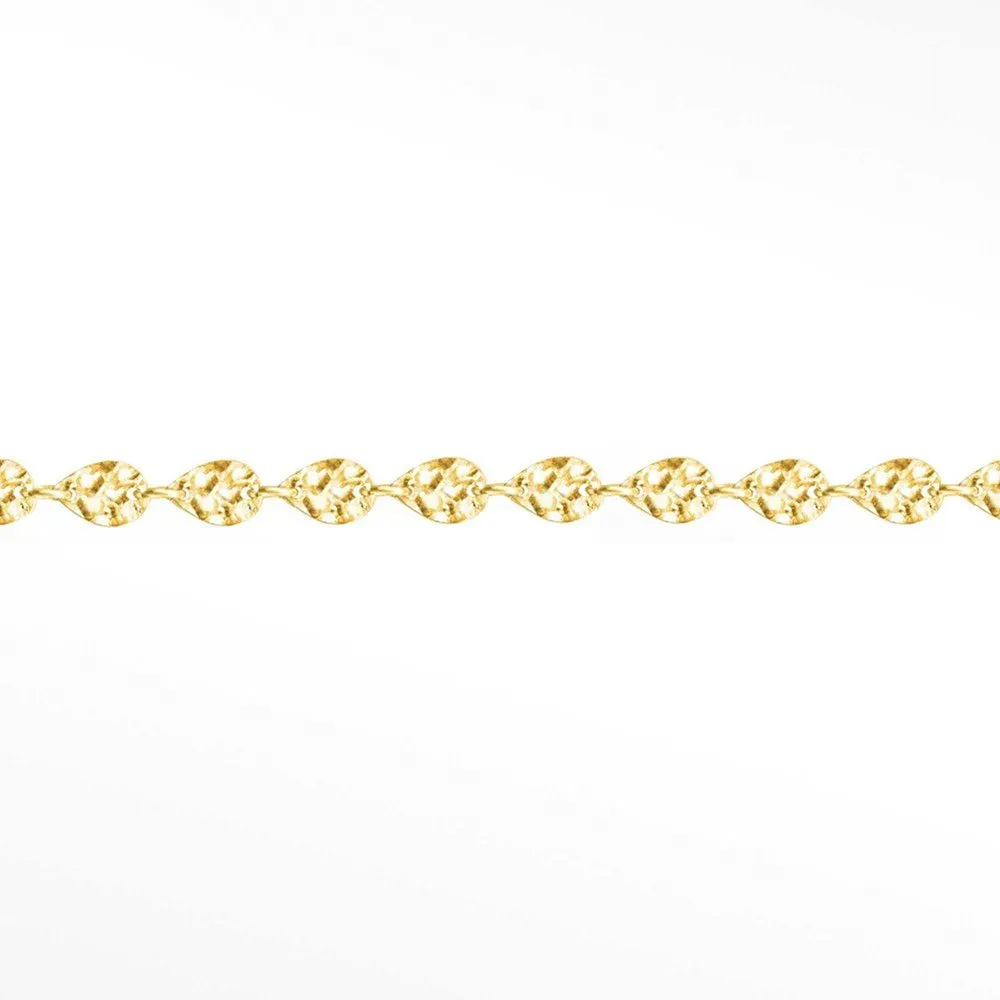 Hammer Drop Dainty 4.5mm 14k Gold Chain Designer Line for Permanent Jewelry Sold by the inch