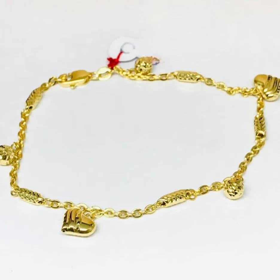 Heart Ball Bracelet 18K Gold