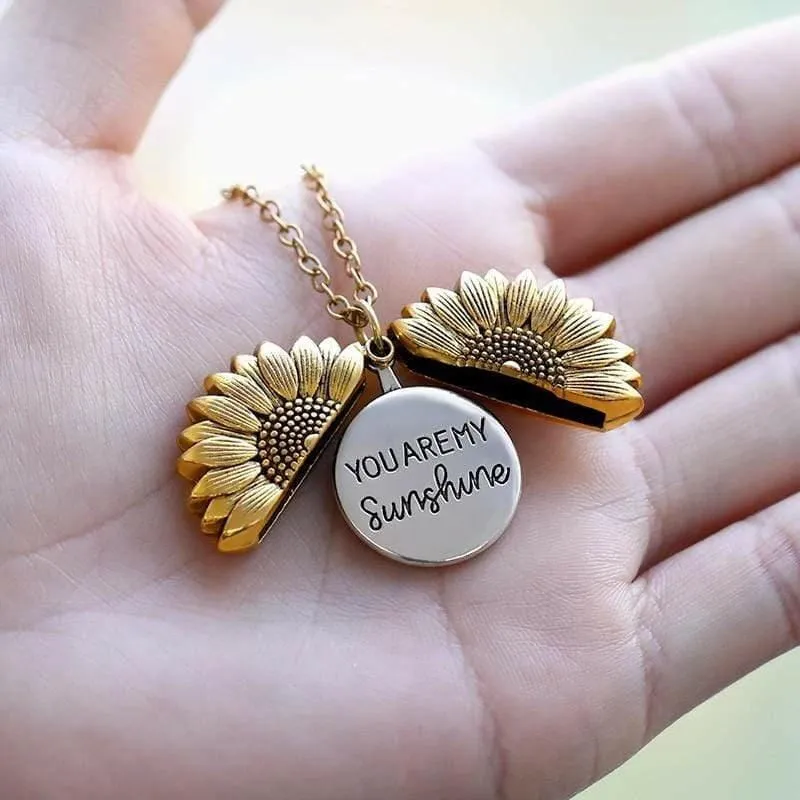 Holy Grail Sunflower GOLD Pendant Necklaces