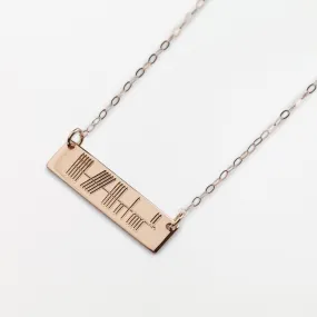 Horizontal Ogham Pendant -  Rose Gold