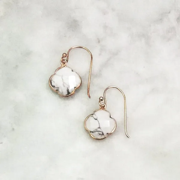 Howlite Single Drop Hook Earrings