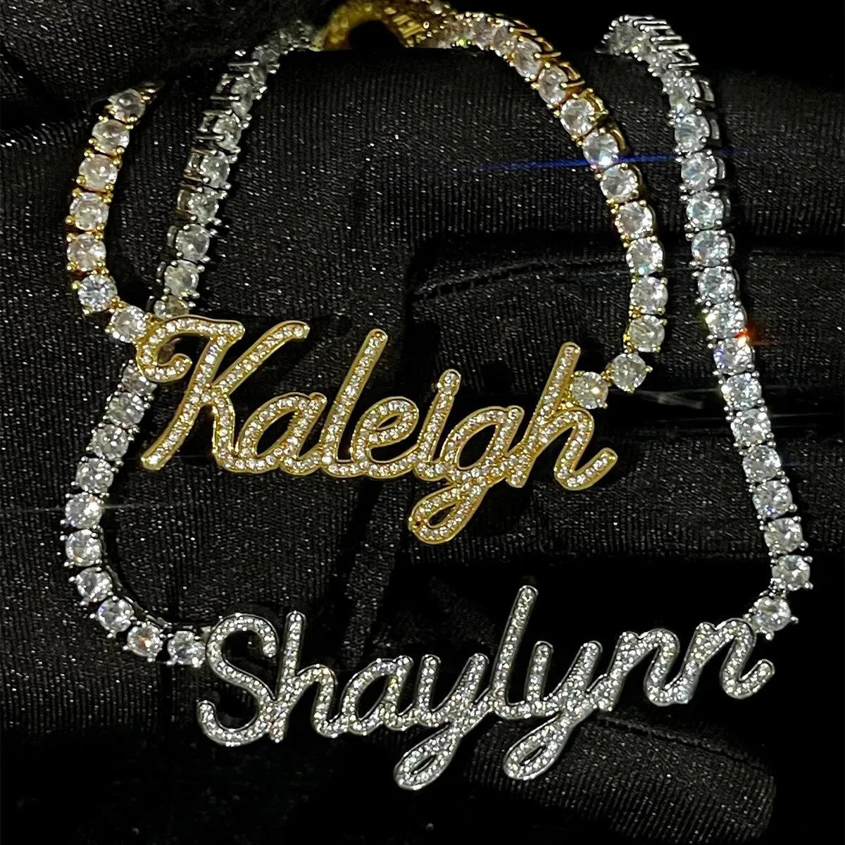 Iced Cursive Name Necklace