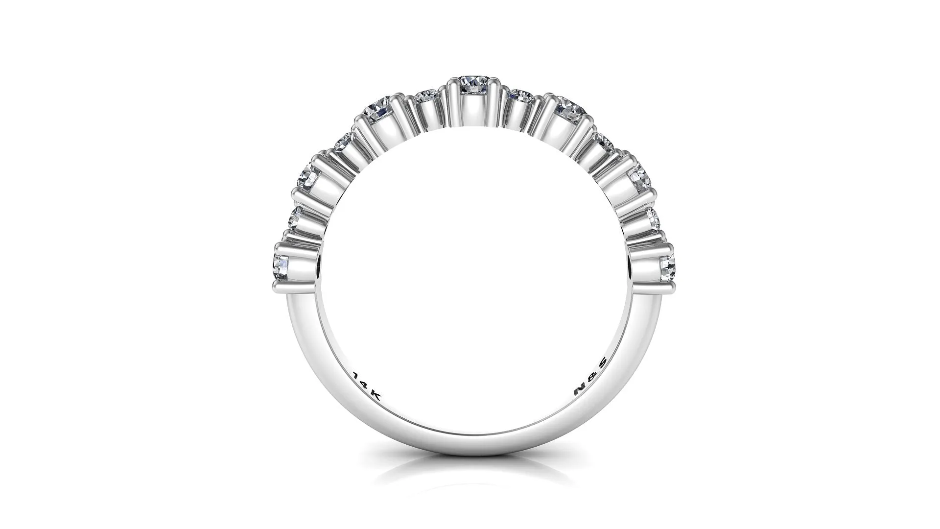 Jolene Alternating Big and Small Round Diamond Band 0.52 ct tw Round-cut 14K Gold BAN080