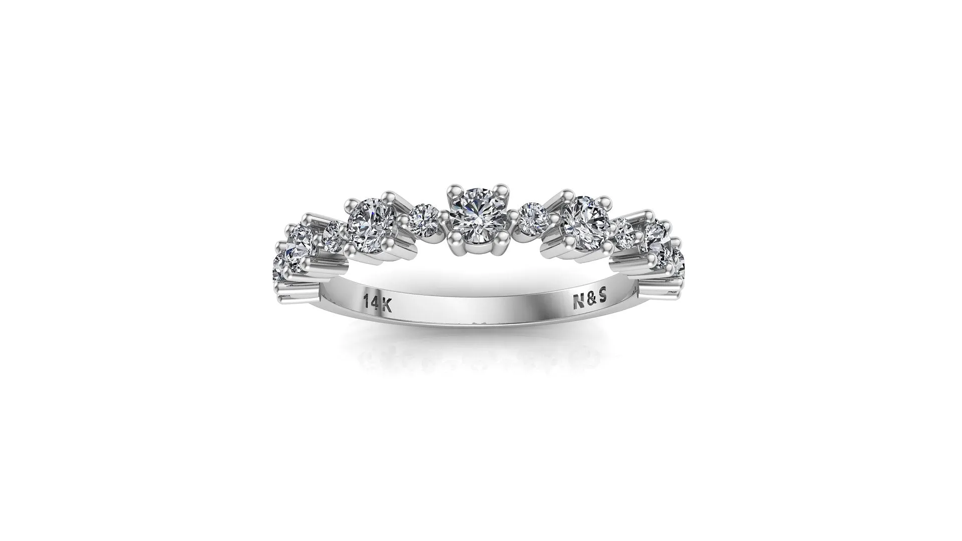 Jolene Alternating Big and Small Round Diamond Band 0.52 ct tw Round-cut 14K Gold BAN080