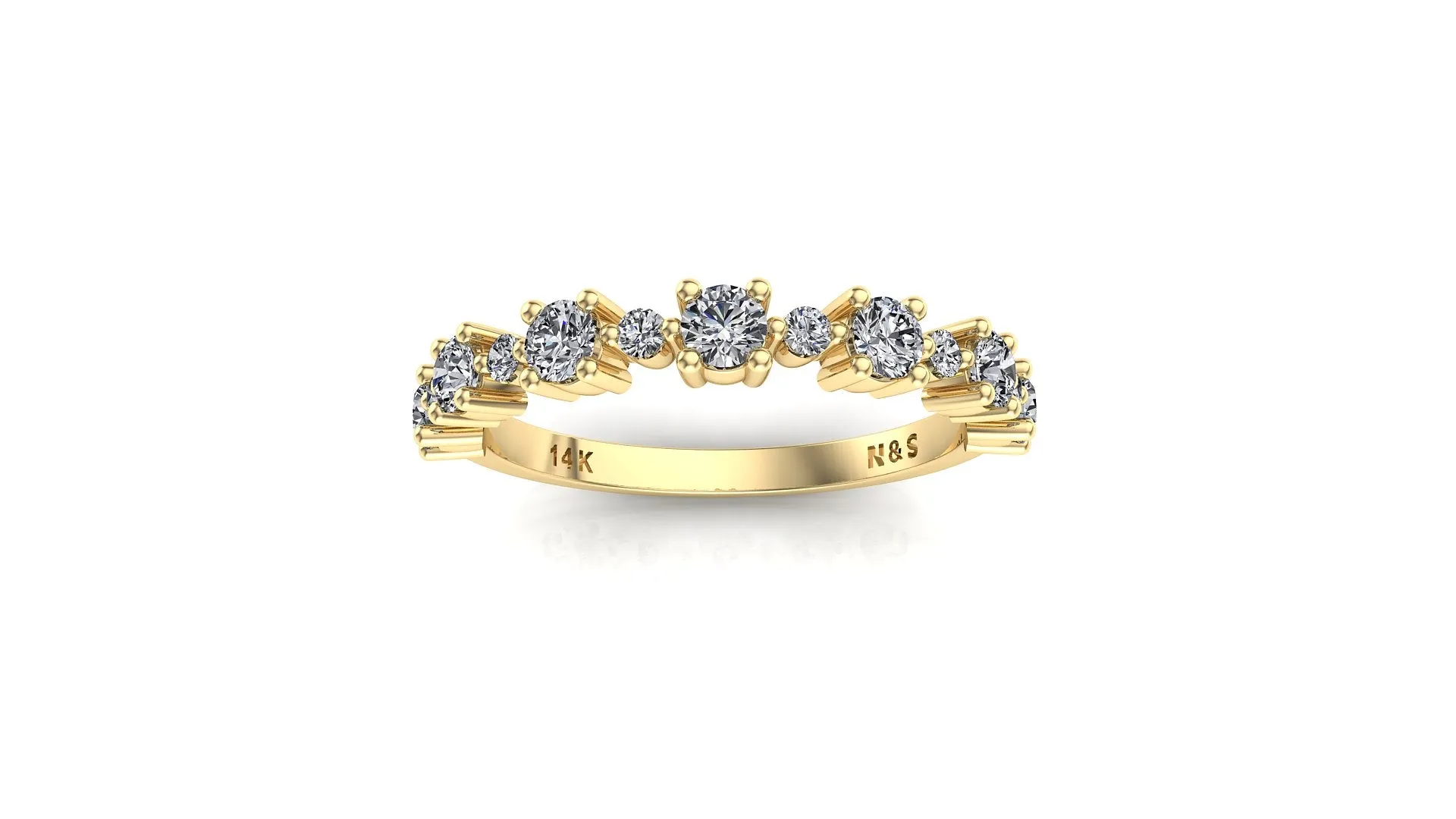 Jolene Alternating Big and Small Round Diamond Band 0.52 ct tw Round-cut 14K Gold BAN080