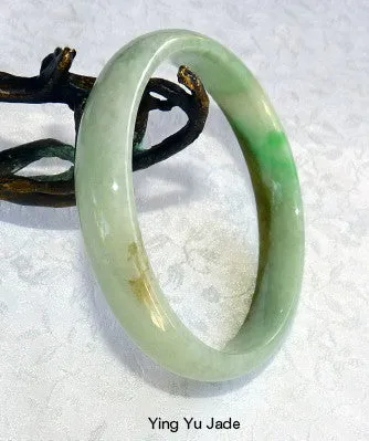 Kiss of Imperial Green Elegant Slender Burmese Jadeite Jade Grade A Bangle Bracelet 60mm (BB2721)