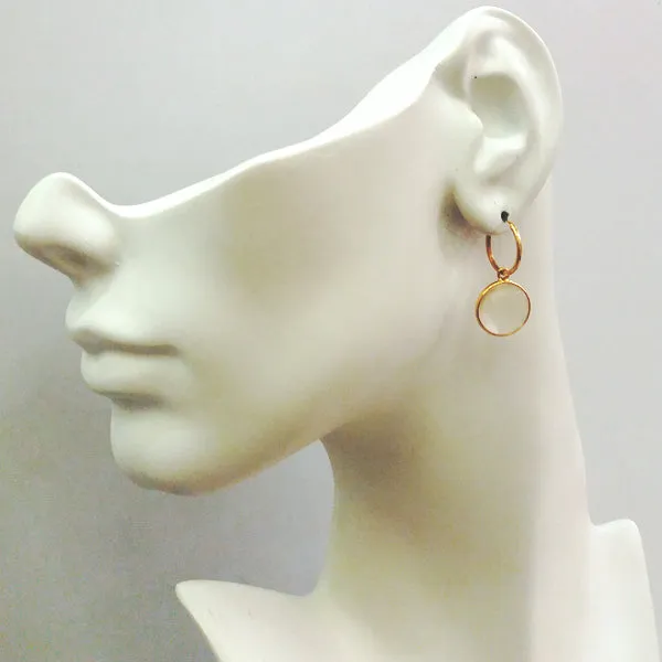 Lemon Quartz Loop Drop Earrings