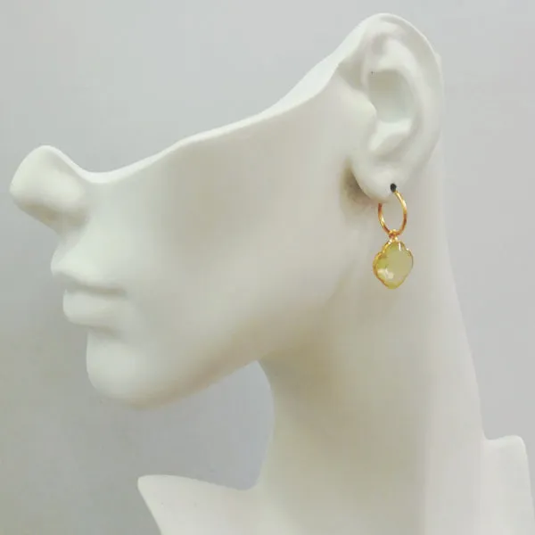 Lemon Quartz Loop Drop Earrings